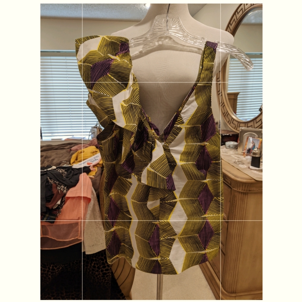 Zara colorful top with ruffle
